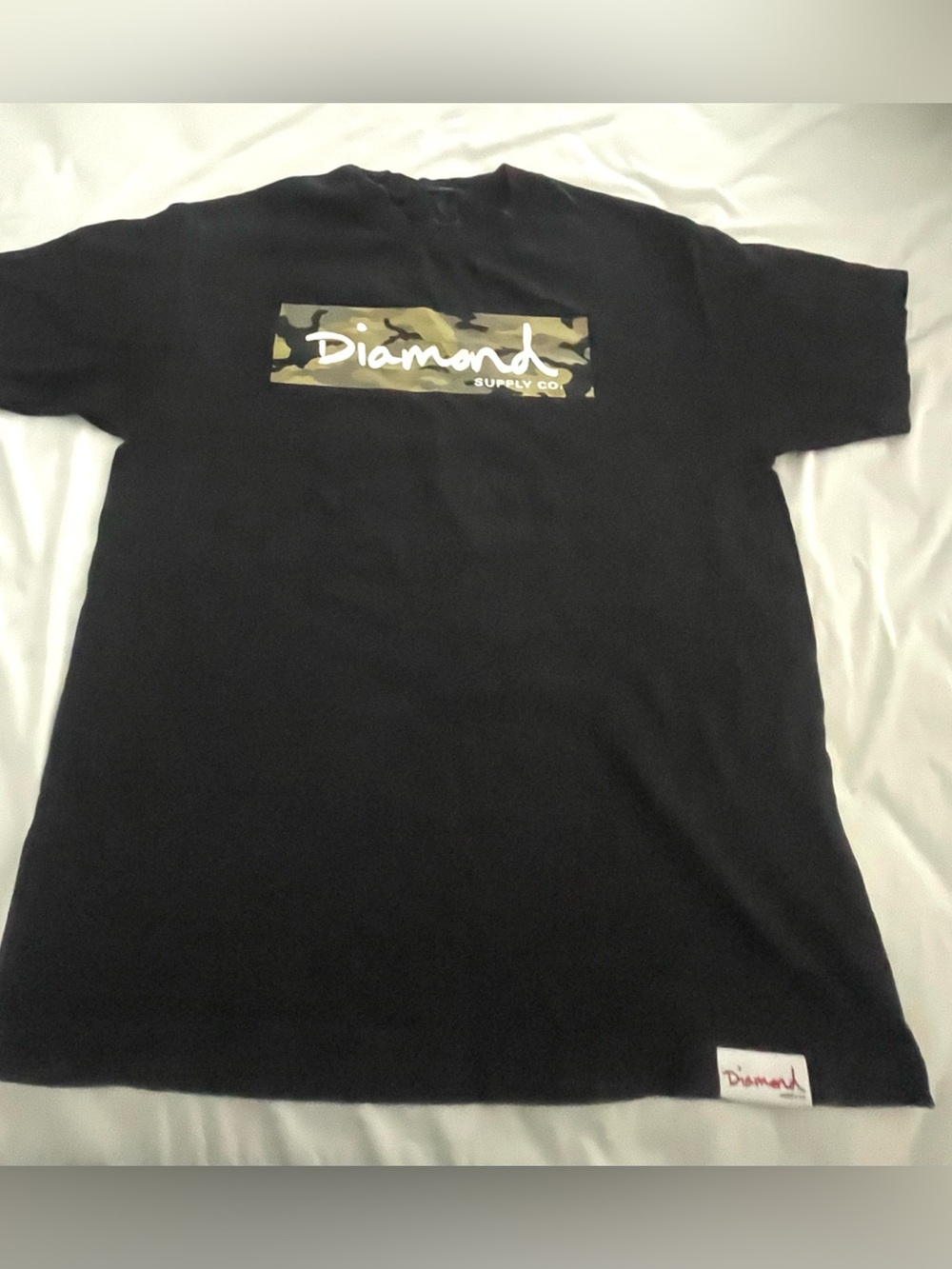 Diamond Supply Co. Black Tee with Camo Box Logo
